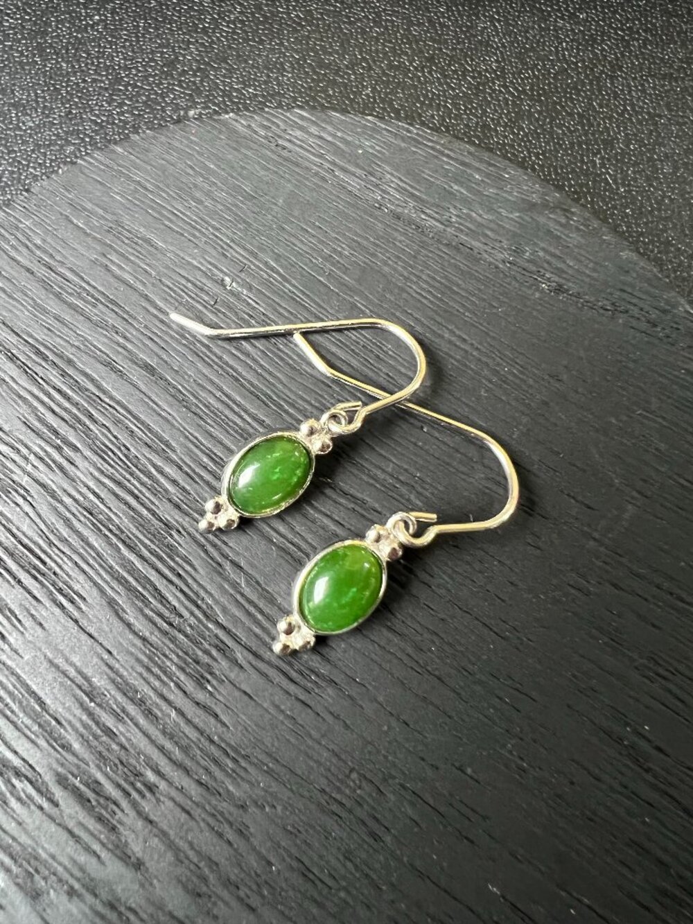 Stunning Sterling and Jade Dangle Earrings